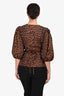 Ganni Leopard Puff Short Sleeve Top Size 36