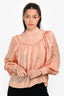 Ulla Johnson Peach Rose 'Edda' Beaded Blouse Size 0