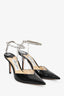 Jimmy Choo Black Patent Crystal Embellished 'Saeda' Pumps Size 36.5