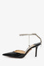 Jimmy Choo Black Patent Crystal Embellished 'Saeda' Pumps Size 36.5
