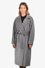 Weekend Max Mara Grey Wool Double Breasted Midi Coat Size 8