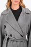 Weekend Max Mara Grey Wool Double Breasted Midi Coat Size 8