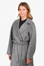Weekend Max Mara Grey Wool Double Breasted Midi Coat Size 8