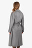 Weekend Max Mara Grey Wool Double Breasted Midi Coat Size 8
