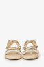 Pre-Loved Chanel™ 2022 Beige Leather Interlocking Logo Strap Sandals Size 37.5