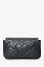 Gucci Black Leather GG Marmont Super Mini Crossbody Bag
