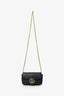 Gucci Black Leather GG Marmont Super Mini Crossbody Bag