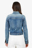 Saint Laurent Blue Denim Distressed Button Down Jacket Size XS