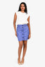 Ganni Purple Asymmetrical Textured Mini Skirt Size 34