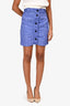 Ganni Purple Asymmetrical Textured Mini Skirt Size 34