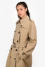 Burberry Beige The Kensington Heritage Long Trench Coat Size 14 US