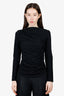 Smythe Black Ruched Long Sleeve Top Size M