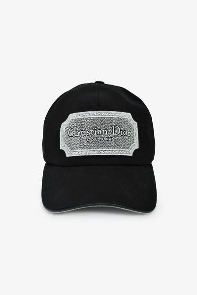 Christian Dior Black Cotton 'Couture' Logo Baseball Hat Size M