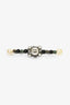 Pre-Loved Chanel™ 2011 Metal/Rhinestones Silver White Interlocking CC Brooch