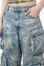 The Attico Blue Acid Wash Cargo Jeans Size 27 (As Is)