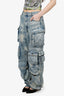 The Attico Blue Acid Wash Cargo Jeans Size 27 (As Is)