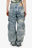 The Attico Blue Acid Wash Cargo Jeans Size 27 (As Is)