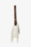 Fendi Limited Edition (1/30) White Fur Beaded Sequin Pearl Fringed Baguette Shoulder Bag
