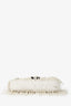 Fendi Limited Edition (1/30) White Fur Beaded Sequin Pearl Fringed Baguette Shoulder Bag