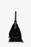 Fendi Limited Edition (1/30) Black Sequin Beaded Fringed Mama Baguette Shoulder Bag