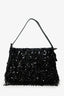 Fendi Limited Edition (1/30) Black Sequin Beaded Fringed Mama Baguette Shoulder Bag
