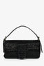 Fendi Black Beaded Baguette Shoulder Bag