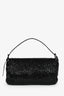 Fendi Black Beaded Baguette Shoulder Bag