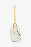 Fendi White/Beige Beaded Baguette Shoulder Bag