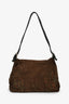 Fendi Brown Suede Selleria Mama Baguette Shoulder Bag