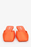 Prada Orange Satin Square Toe Mules Size 38