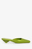 Prada Green Satin Square Toe Mules Size 38