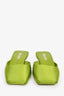 Prada Green Satin Square Toe Mules Size 38