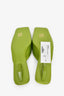 Prada Green Satin Square Toe Mules Size 38