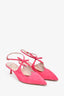 Roger Vivier Pink Suede Bow Detail Cutout Heels Size 38