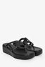 Hermès Black Leather Platform Sandals Size 38