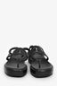 Hermès Black Leather Platform Sandals Size 38