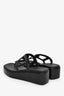 Hermès Black Leather Platform Sandals Size 38