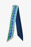 Prada 2021 Blue/Green Silk Skinny Scarf
