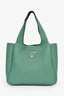 Prada Teal Leather 'Dynamique' Medium Tote Bag