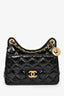 Pre-Loved Chanel™ 2023 Black Patent Leather 'Wavy' CC Shoulder Bag