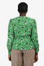 Veronica Beard Green Floral Silk Blend Tie Front Long Sleeve Blouse Size 6