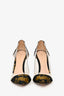 Gianvito Rossi Black/Gold Floral Satin Brocade PVC Pumps Size 38