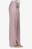 Maje Pink/White Tweed Button Detail Pants Size 38