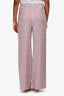 Maje Pink/White Tweed Button Detail Pants Size 38