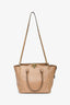 Valentino Beige Leather Small Rockstud Trapeze Tote with Strap