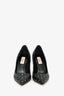 Valentino Black Leather Quilted Pattern Spike Pumps Size 36.5