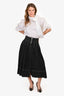 Ulla Johnson Black Pleated Buttoned Midi Skirt Size 10