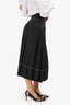 Ulla Johnson Black Pleated Buttoned Midi Skirt Size 10