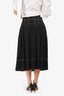 Ulla Johnson Black Pleated Buttoned Midi Skirt Size 10