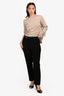 Veronica Beard Black Button Detail Slim Fit Trousers Size 8